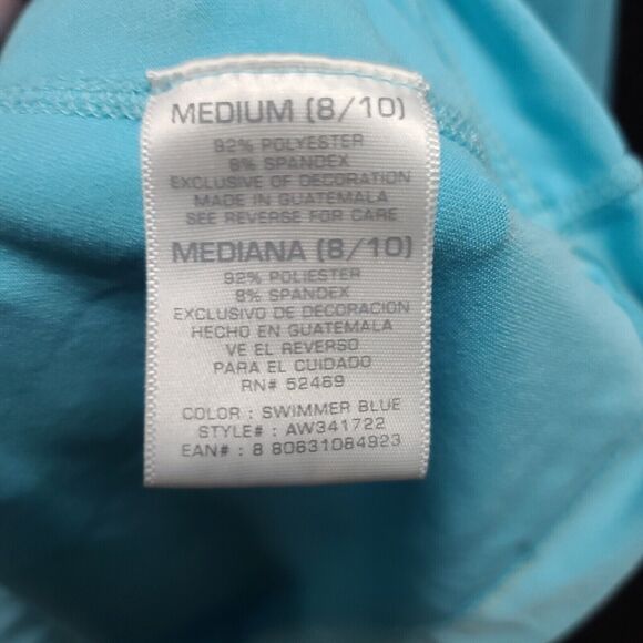 Athletic Works Womens T-Shirt Blue Size Medium Polyester Blend Stretch Pullover - Picture 6 of 12